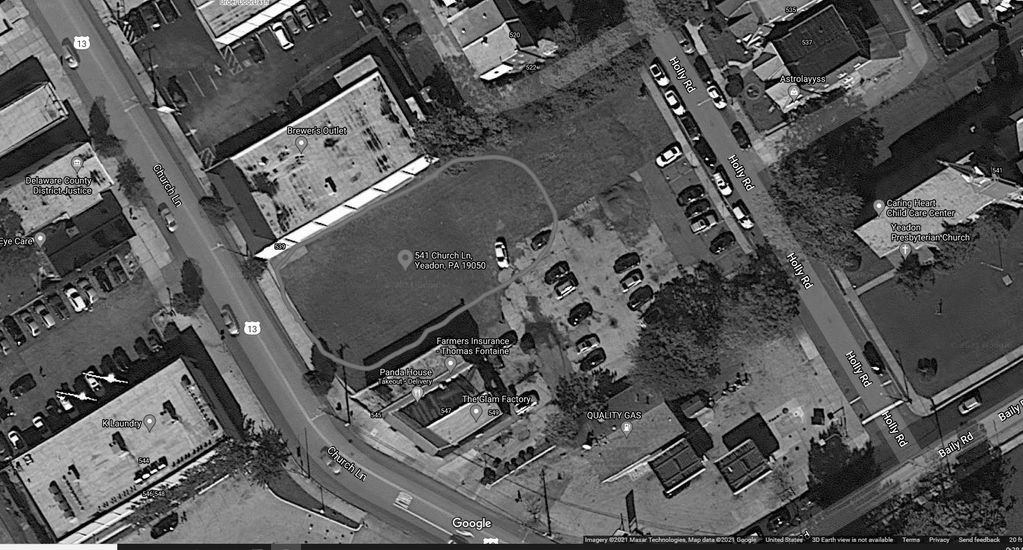 Aerial view of the Yeadon Theatre site
